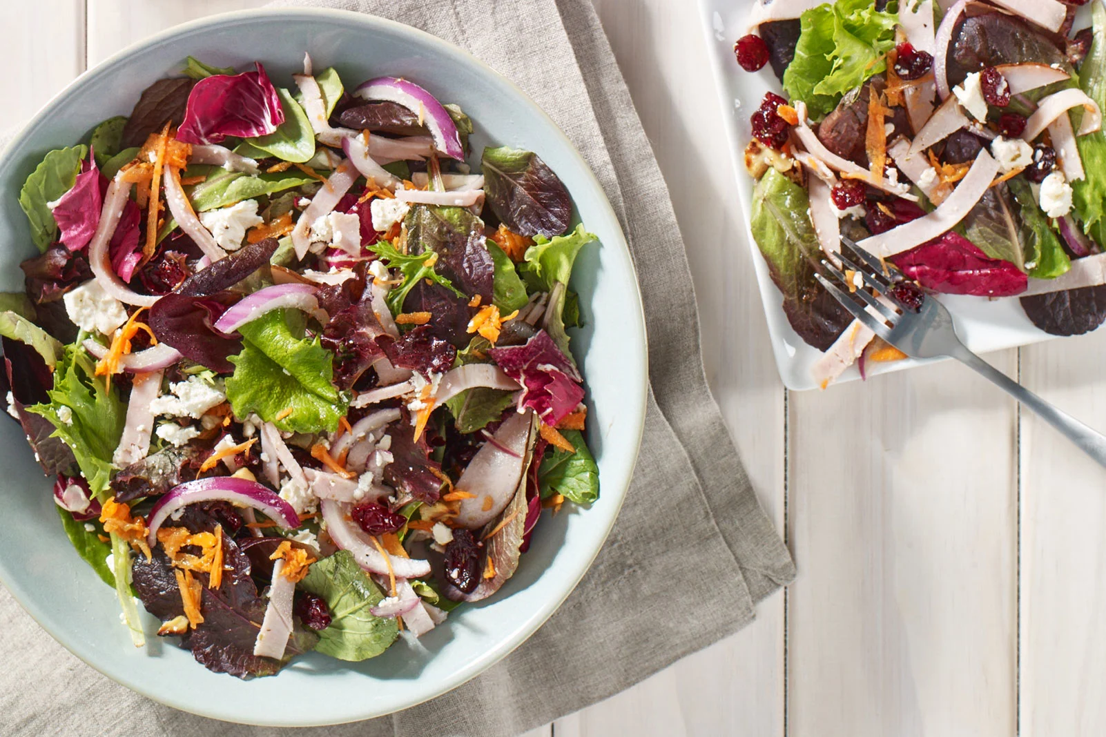 Turkey Cranberry and Feta Salad